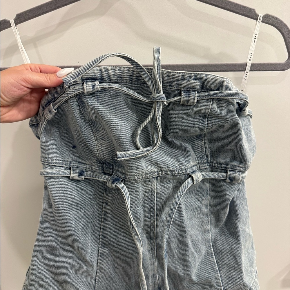 Sabo Skirt Light Blue Denim Tube Top - Picture 3 of 8